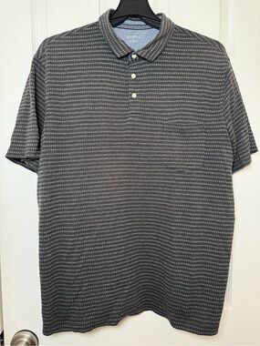 Merona Charcoal Grey Patterned Polo